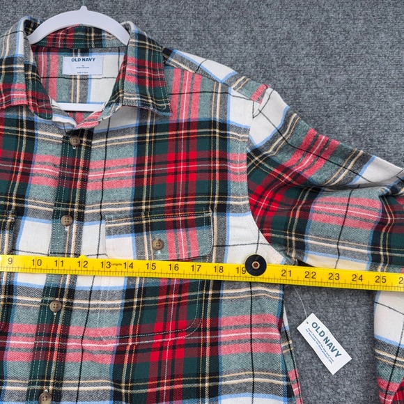 Old Navy Women's Plaid Flannel Shirt Double Brushed Red Green White M - Picture 5 of 6